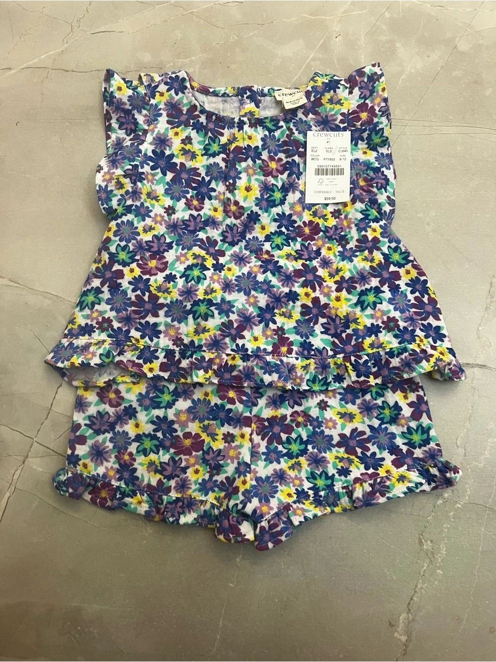 J.Crew crinkle knit short set 100% cotton